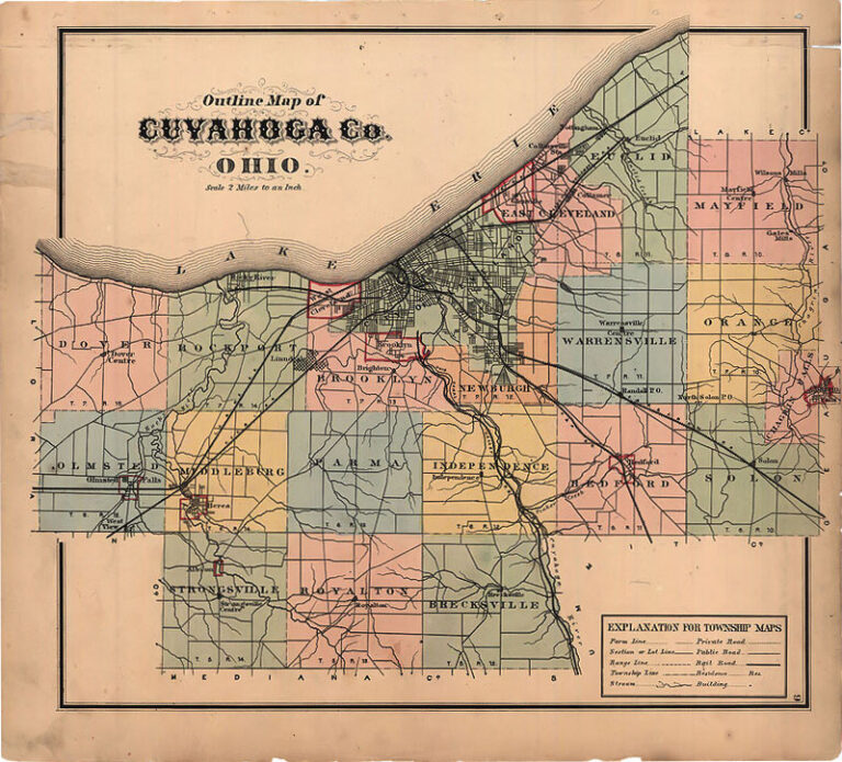 Historical map of Cuyahoga County