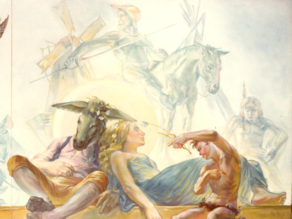 Reed Thomason mural, don quixote detail