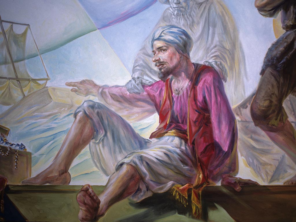 Reed Thomason mural, sailor detail